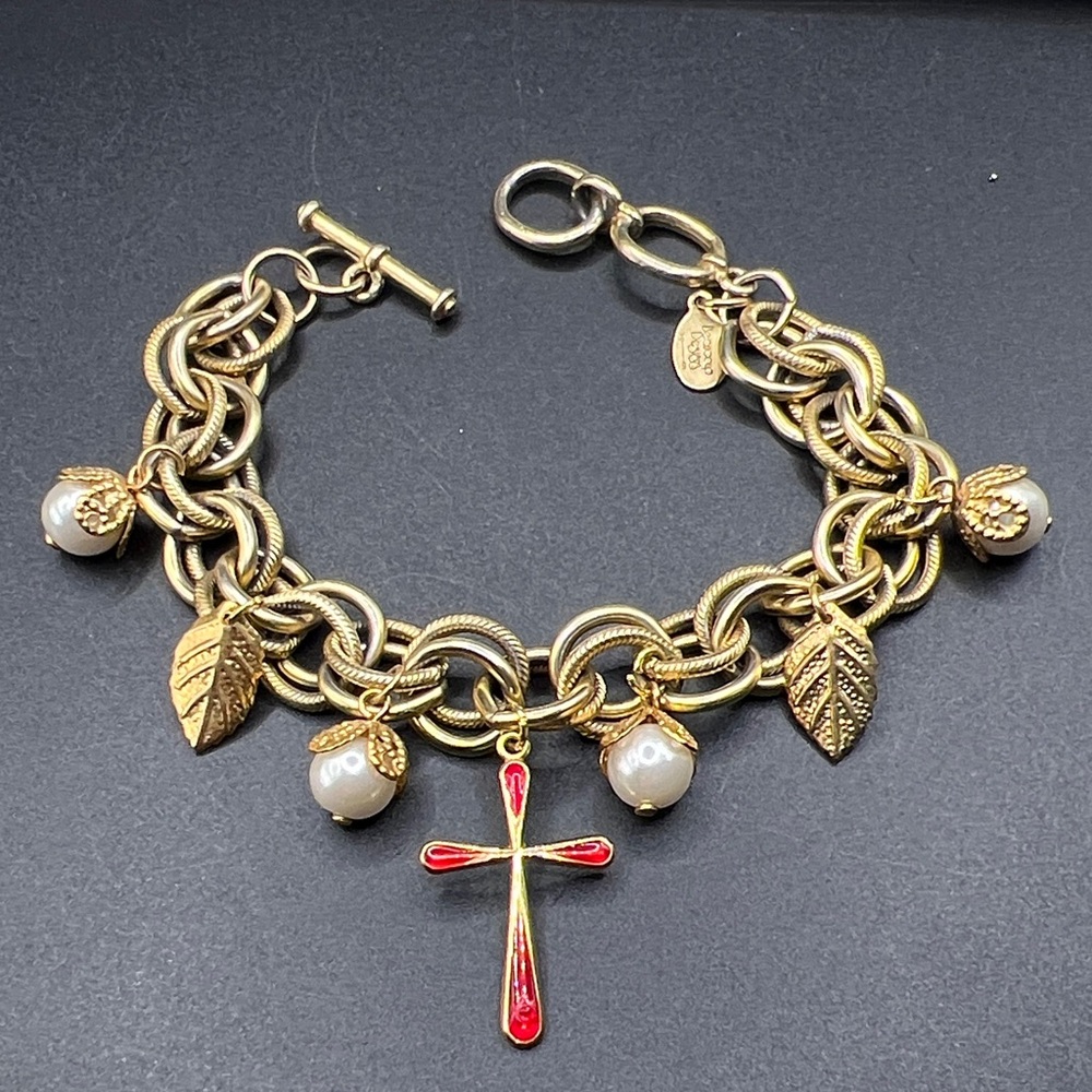 Beaucoup Designs Charm Bracelet with Red Cross